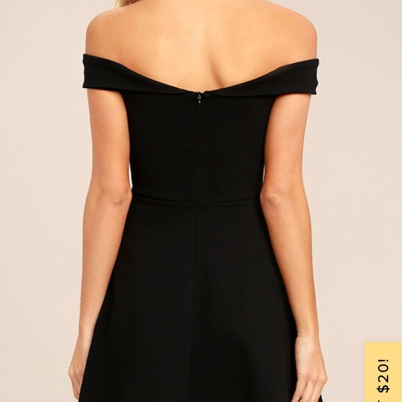 SOLD-NWT Season of Fun Off the Shoulder Black Dress - Picture 4 of 4